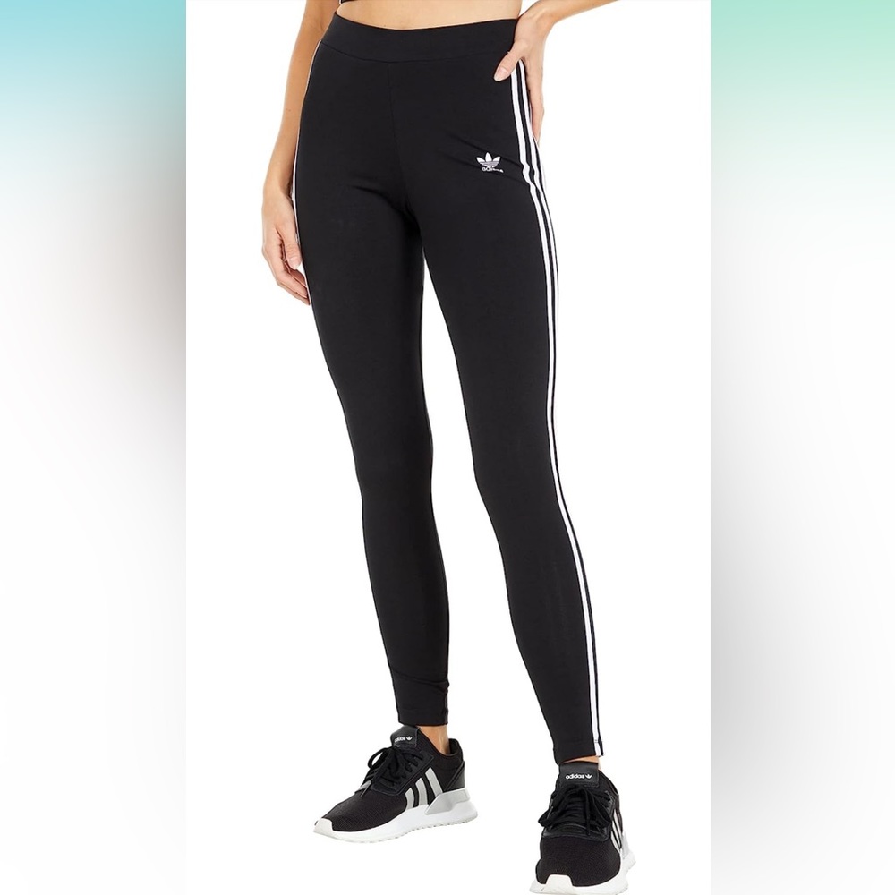 Adidas 3 stripe leggings size small